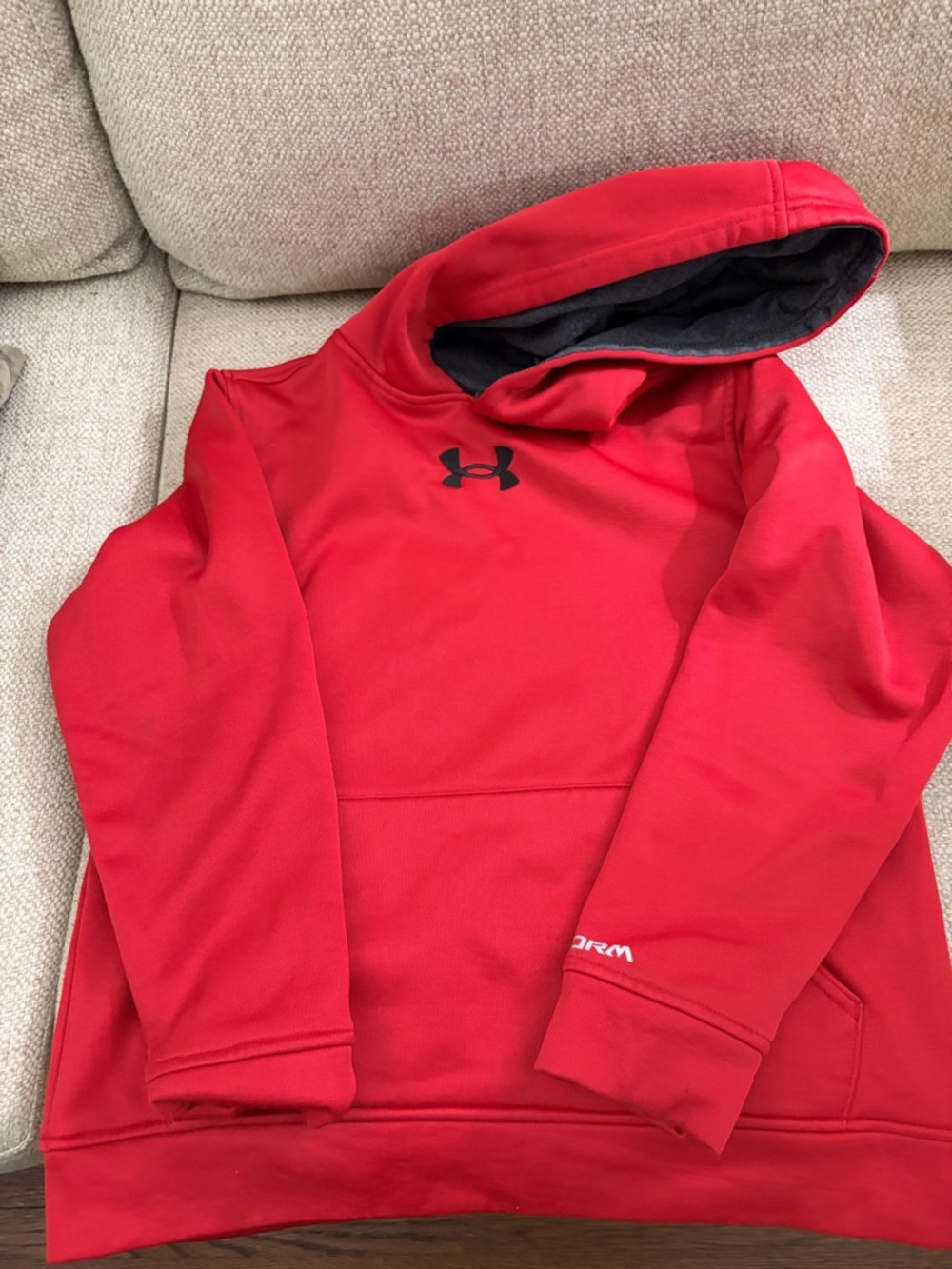Youth Under Armour Red Long Sleeve Hoodie